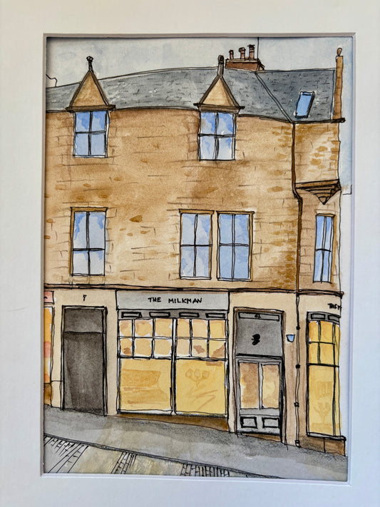 The Milkman, Cockburn Street, Edinburgh. Original and Print